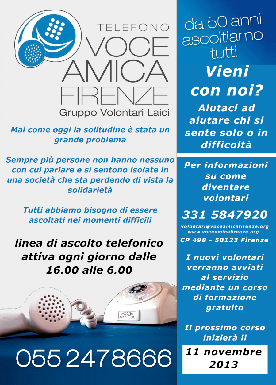 Locandina ricerca volontari del 11 novembre 2013