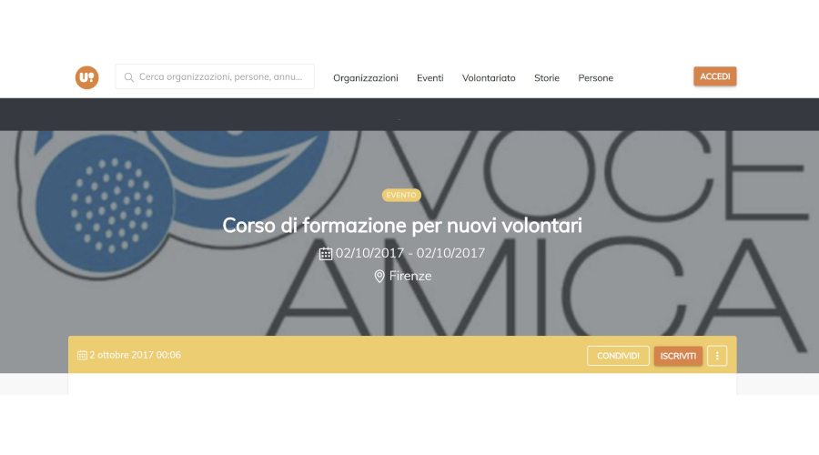 Avviso ricerca volontari su UIDU del 2 ottobre 2017